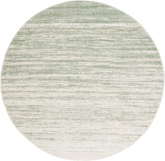 SAFAVIEH Adirondack Collection Area Rug - 3' Round, Sage & Ivory, Modern Ombre Design, Non Shedding & Easy to Clean, Ideal for Living Room, Bedroom, Office, Dining Space (ADR113X)