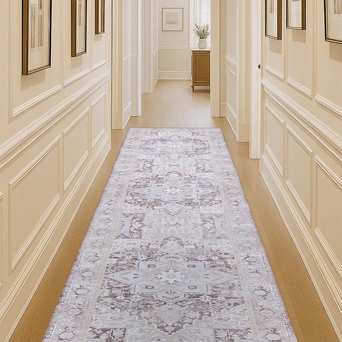 Washable Area Rug. Modern Farmhouse. Vintage. Turkish. Bohemian. Distressed. Oriental. Traditional. Rugs for Living Room. Dining. Bedroom. Office. Entryway. Foyer. (861PP, 2'5" x 4'9")