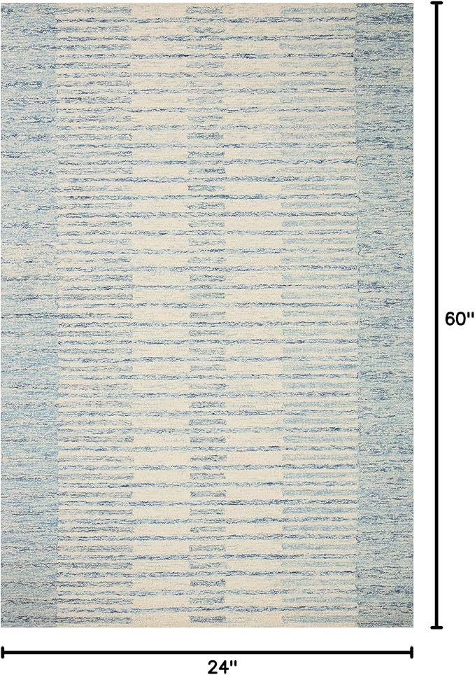 Loloi Chris Loves Julia Chris Collection CHR-01 Ivory/Denim 2'-0'' x 5'-0'', .50" Pile Height, Accent Rug