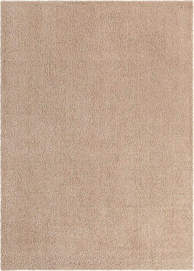 Unique Loom Solid Shag Collection Area Rug (10' x 13' 11" Rectangle, Taupe)
