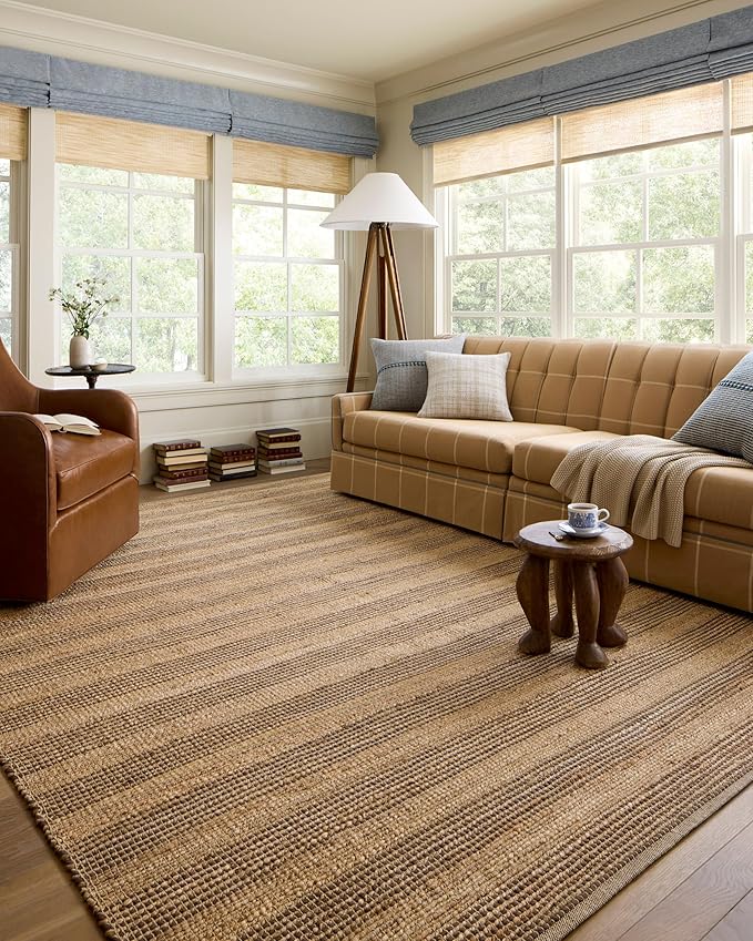Loloi Chris Loves Julia Judy Collection JUD-06 Natural/Chocolate 7'-9" x 9'-9" Area Rug