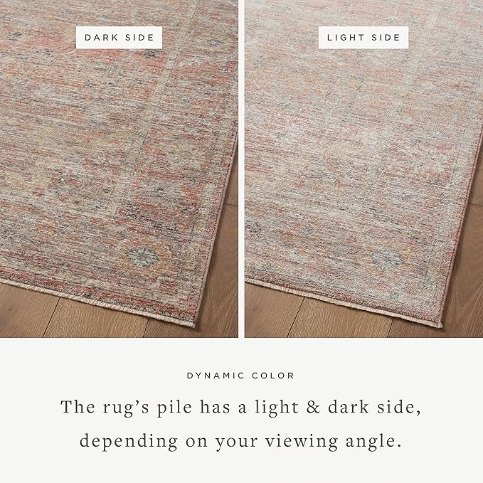 Loloi Magnolia Home by Joanna Gaines Millie Collection MIE-04 Sunset/Multi 5'-3" x 7'-6", .25" Pile Height, Area Rug