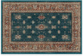 RUGGABLE Washable Vintage Area Rug – Verena Teal Blue 2x3, Stain-Resistant, Non-Slip – Small Machine Washable Rugs for Living Room, Bedroom, Hallway, Entryway & Bathroom–with Cushioned Pad