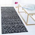 SAFAVIEH Adirondack Collection Runner Rug - 2'6" x 6', Black & Ivory, Modern Diamond Distressed Design, Non-Shedding & Easy Care, Ideal for High Traffic Areas in Living Room, Bedroom (ADR131A)