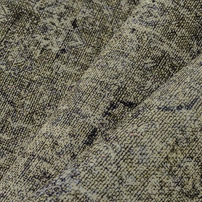 Vintage Area Rug 8x10 Washable Olive Brown Living Room Carpet Large Indoor Non Slip Bedroom Low Pile Kitchen Distressed Retro Accent Throw Rug for Dining Room