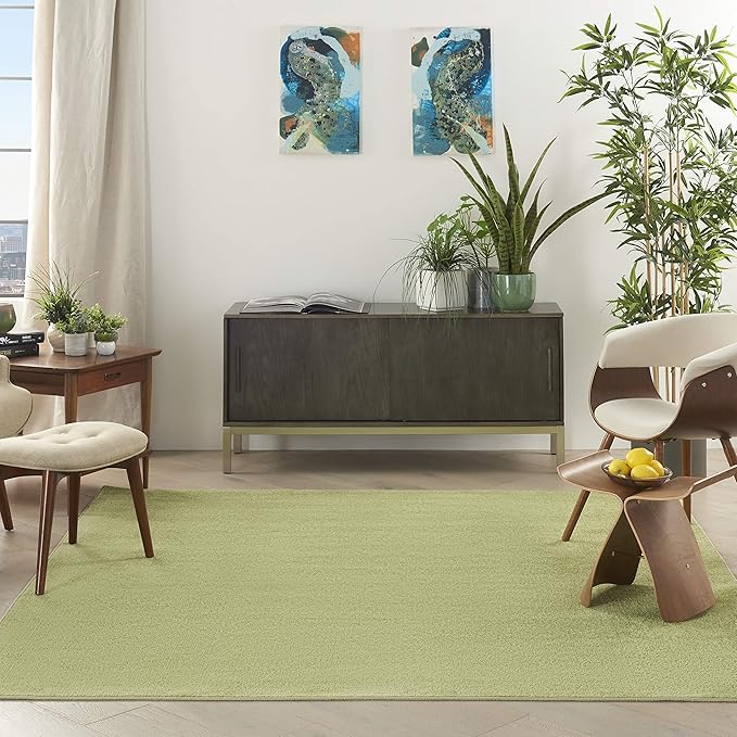 Nourison Home Nourison Essentials Green 7' x Square Area Rug - Easy Clean, Non Shedding, Bed Room, Living Room, Dining Room, Kitchen (7' x Square)