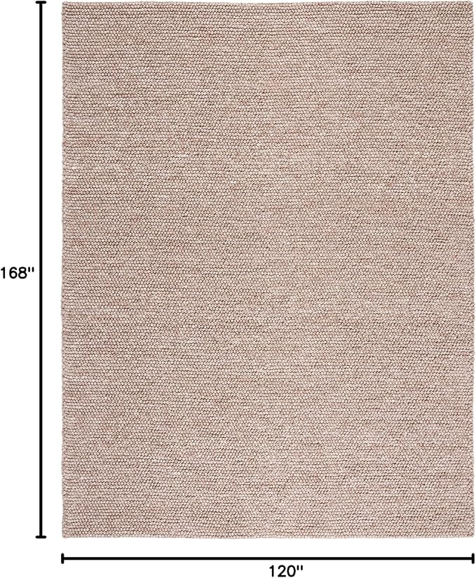 SAFAVIEH Area Rug 10x14 - Natura Collection - Large - Brown, Handmade Wool Blend, Textured Design, Ideal for Living Room, Bedroom, Dining Space (NAT620T)