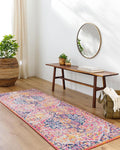 Livabliss Odelia Vintage Bohemian Runner Area Rug,2'7" x 7'3",Pink/Orange