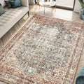 Keen Home Design 8x10 Rug - Machine Washable Area Rug with Non-Slip Backing, Ideal for Living Room, Dining Room, Bedroom - Vintage, Easy Clean, Durable, Low Pile - (8' x 10')
