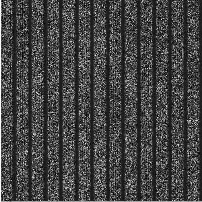 Ottomanson 2'7" x 14' Hallway Runner with Scraper Pile - Extra Durable Non-Slip Rug Mat for Indoor & Outdoor Use - Ideal for Kitchen, Entryway & Garage - High-Traffic Carpet, Black