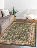 Unique Loom Sialk Hill Collection Area Rug - Washington (9' 10" x 13' 1" Rectangle Green/Hunter Green)