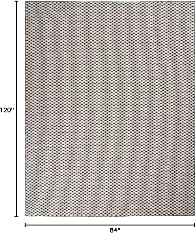 Nourison Home Courtyard Ivory Charcoal 7' x 10' Area Rug - Easy Clean, Non Shedding, Bed Room, Living Room, Dining Room, Kitchen (7' x 10')