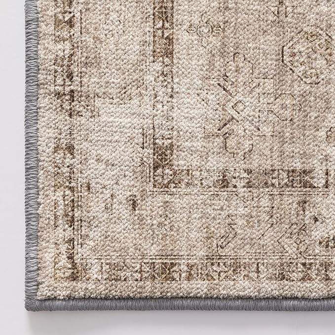LUMI 8x10 Washable Area Rug for Living Room, Ultra Soft Traditional Vintage Rugs Non Slip with Rubber Backing, Low Profile, High Traffic, Stain Resistant Carpets, Ideal for Bedroom, Dining Room