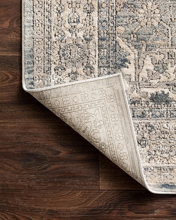 Loloi Teagan Collection TEA-04 Sky/Natural 2'-8" x 13' Runner Rug, Large, Soft Neutral Rug, High-Traffic for Living Room, Bedroom, Home Office, Dining Area