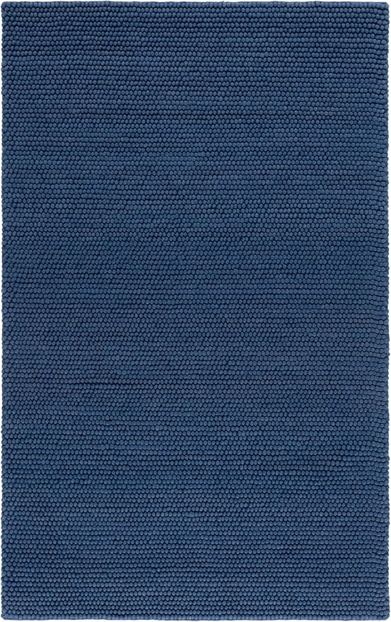 SAFAVIEH Area Rug 4x6 - Natura Collection - Navy & Blue, Handmade Wool Blend, Textured Design, Ideal for Living Room, Bedroom, Dining Space (NAT620M)