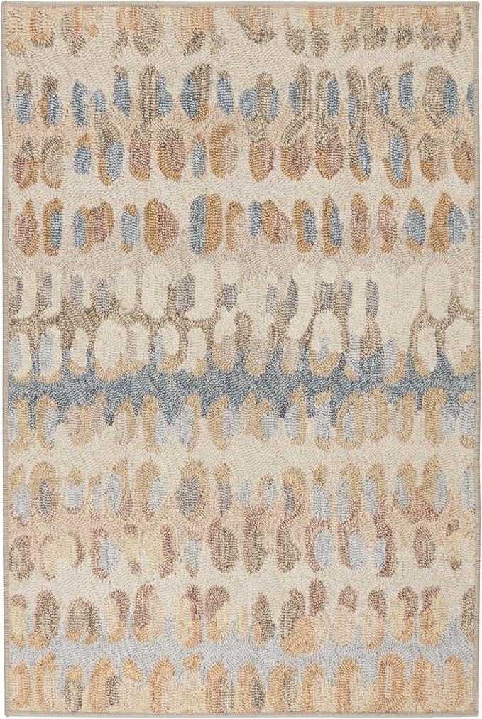 Dash and Albert Paint Chip Machine Washable Area Rug - 6' x 9' Natural - Geometric Accent Rug - Anti-Slip Backing, Lightweight, Machine Washable, High Traffic Areas Kitchen, Mudroom, Laundry Room