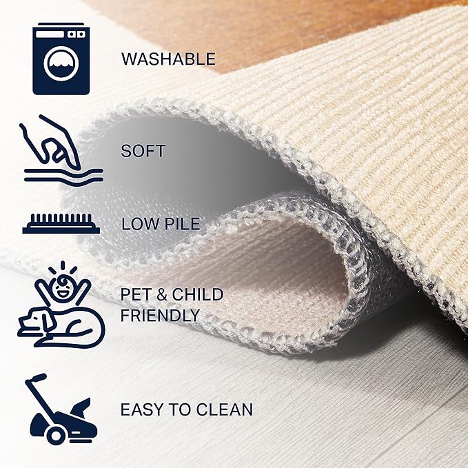 JONATHAN Y Machine Washable Indoor Area Rug 4X6 Cream/Terracotta, Cirkel Minimalist Geometric Dot for Living Room, Bedroom, Kitchen, Office, Easy-Cleaning, Pet-Friendly, Non-Shedding WSH113A-4