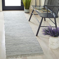 SAFAVIEH Rag Rug Collection Runner Rug - 2'3" x 10', Grey, Handmade Boho Stripe Cotton, Ideal for High Traffic Areas in Living Room, Bedroom (RAR121A)