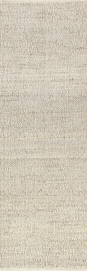 nuLOOM 2'6" x 8' Elfriede Jute & Cotton Hand Woven Area Rug, Natural, Solid Rustic Farmhouse Style, Weaved Design, Natural Fiber, For Bedroom, Living Room, Dining Room, Hallway, Office, Entryway