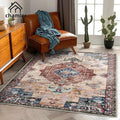 5x7 Washable Area Rug Vintage Traditional Floor Cover Foldable Thin Kitchen Accent Indoor Distressed Non Slip Carpet Rugs for Bedroom Living Room Bathroom