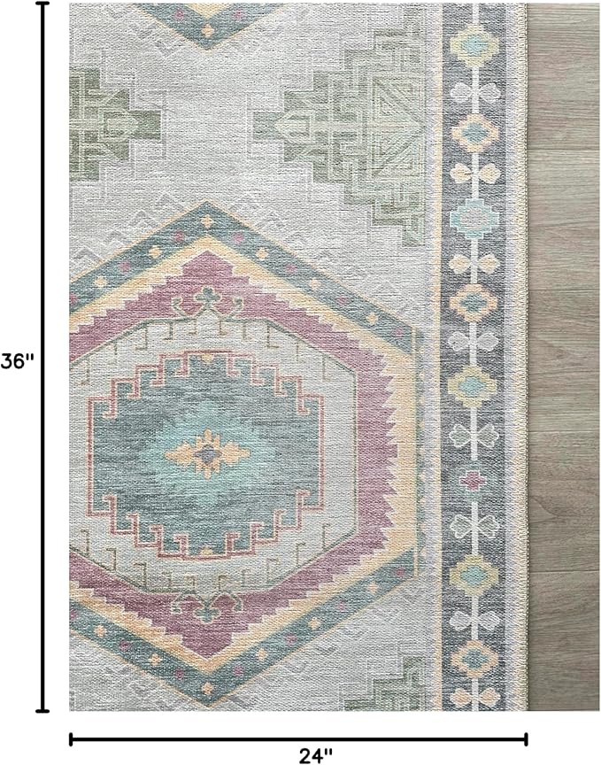 Oushak Rug, Turkish Vintage Floral Pastel Large Oversized Area Rugs for Living Room Dining Bedroom Kitchen Bathroom Nursery Runner Rugs (856GP, 2' x 3')
