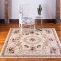 Rugs.com Chateau Collection Rug – 6 Ft Square Cream Medium Rug Perfect for Living Rooms, Kitchens, Entryways