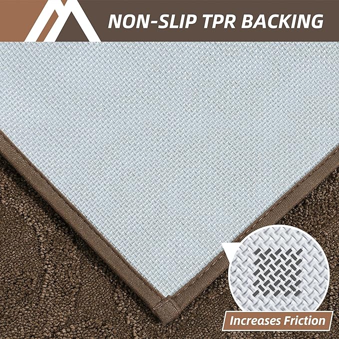 COSY HOMEER Door Mat 32”x48”,Absorbent Dirt Trapper Entryway Rugs,Non-Slip Welcome Mat,Washable Entry Rugs,Low Pile Doormat for Front Back Door,Wet Shoes & Paws,Brown