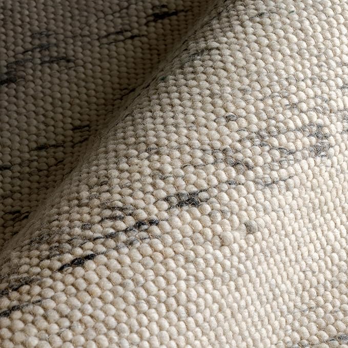 Rugs USA Hamptons Marled Ivory/Grey, 11'6" x 14'6", Hand Woven, Marled, Tassel, Soft and Cozy, High Traffic, Stain Resistant, Easy Clean, Durable Area Rug for Bedroom, Living Room, Dining, Den, Foyer