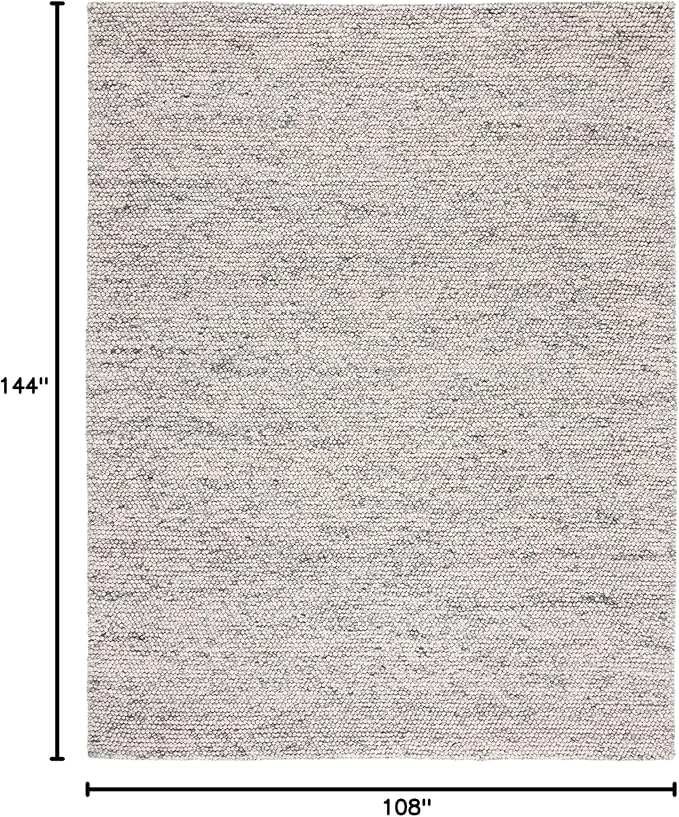SAFAVIEH Area Rug 9x12 - Natura Collection - Large - Light Grey & Ivory, Handmade Wool Blend, Textured Design, Ideal for Living Room, Bedroom, Dining Space (NAT620G)