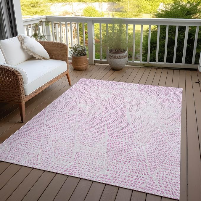 Addison Rugs Chantille ACN591 Pink 3' x 5' Indoor Outdoor Area Rug, Easy Clean, Machine Washable, Non Shedding, Bedroom, Living Room, Dining Room, Kitchen, Patio Rug