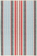 Dash & Albert Ranch Stripe Machine Washable Rug, 4 X 6 Feet, Multi Stripe Pattern