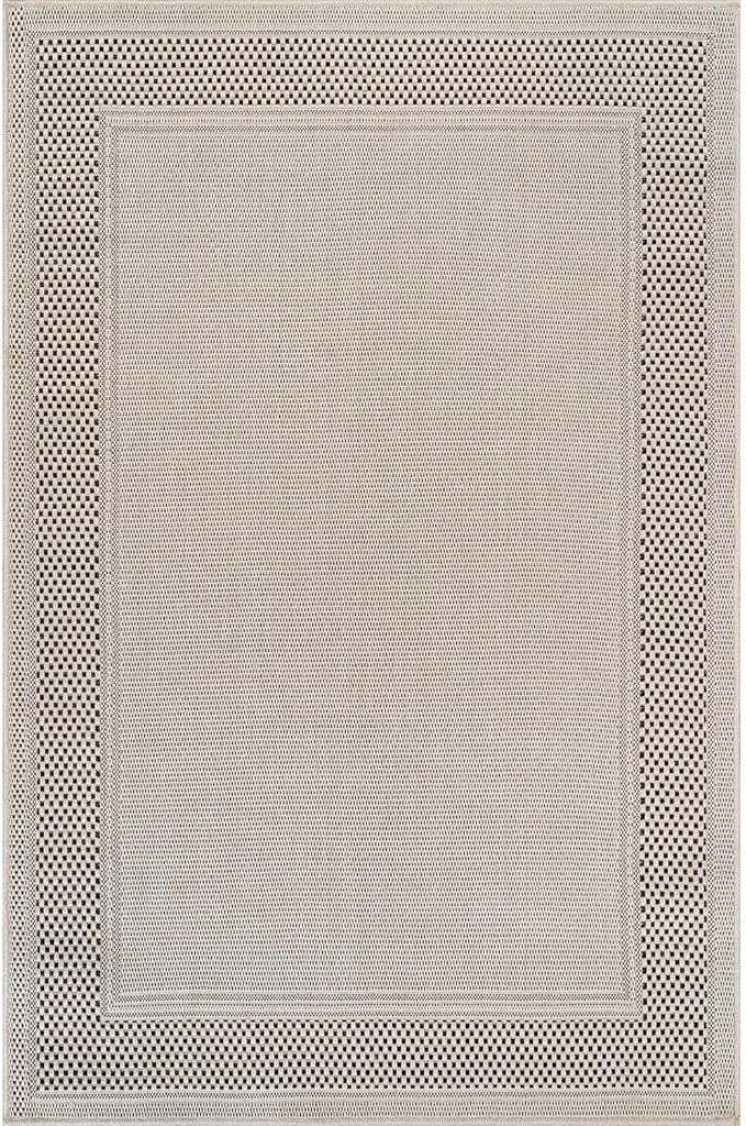 CAMILSON Easy Jute Rug 8x10, Indoor Outdoor Off-White Color Fiber Area Rugs for Entry, Living Room and Bedroom Rug, Bordered Boho Woven Design, Easy-Cleaning, Washable Outside Carpet (8 x 10)