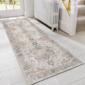 GENIMO 2x7 Area Rugs for Living Room, Machine Washable Non Slip Vintage Retro Rugs, Low Pile Lightweight Chenille Print Rug for Bedroom, Dining Room, Home Office, Multi