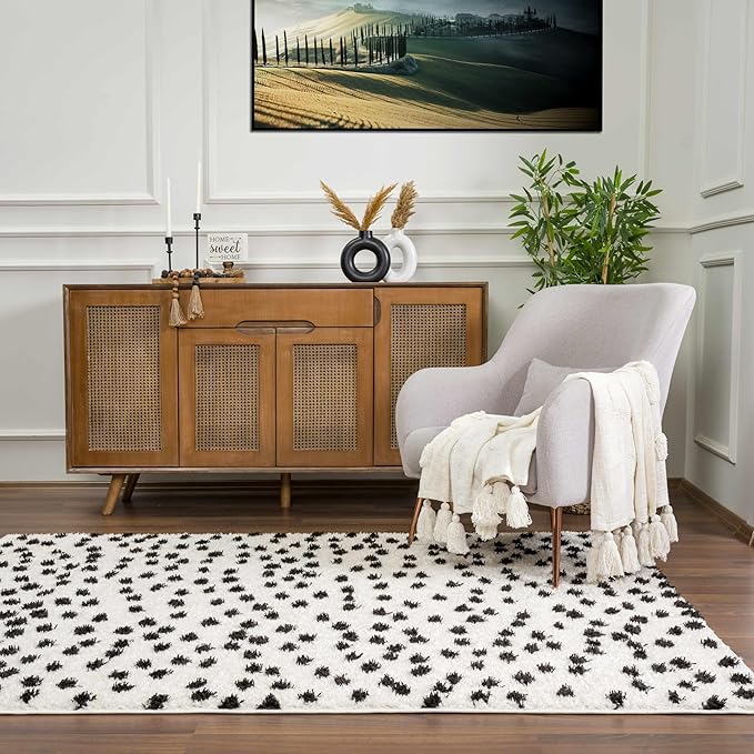 Hauteloom Cansu Hallway, Kitchen Runner Rug - Contemporary - Plush Pile - Black - 2'7" x 10'
