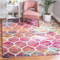 Rugs.com Lattice Frieze Collection Rug – 8' Square Multi Medium Rug Perfect for Living Rooms, Kitchens, Entryways