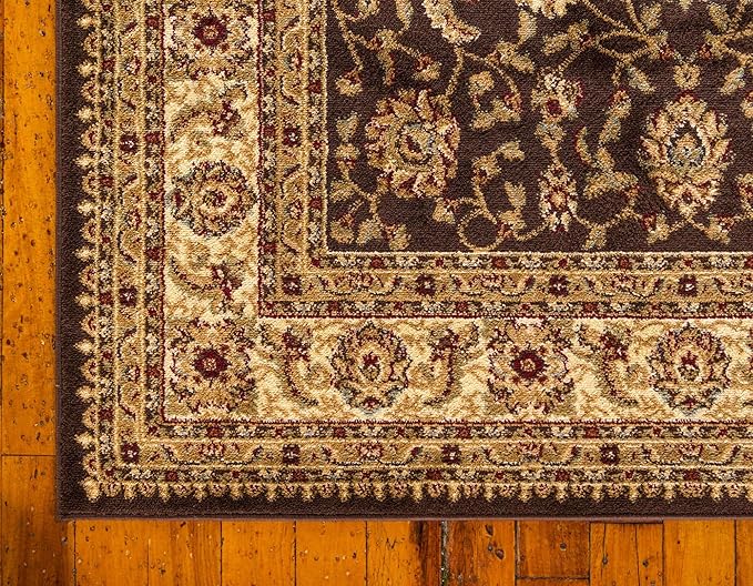 Unique Loom Voyage Collection Traditional Oriental Classic Intricate Design Area Rug (10' 0 x 10' 0 Square, Brown/Ivory)