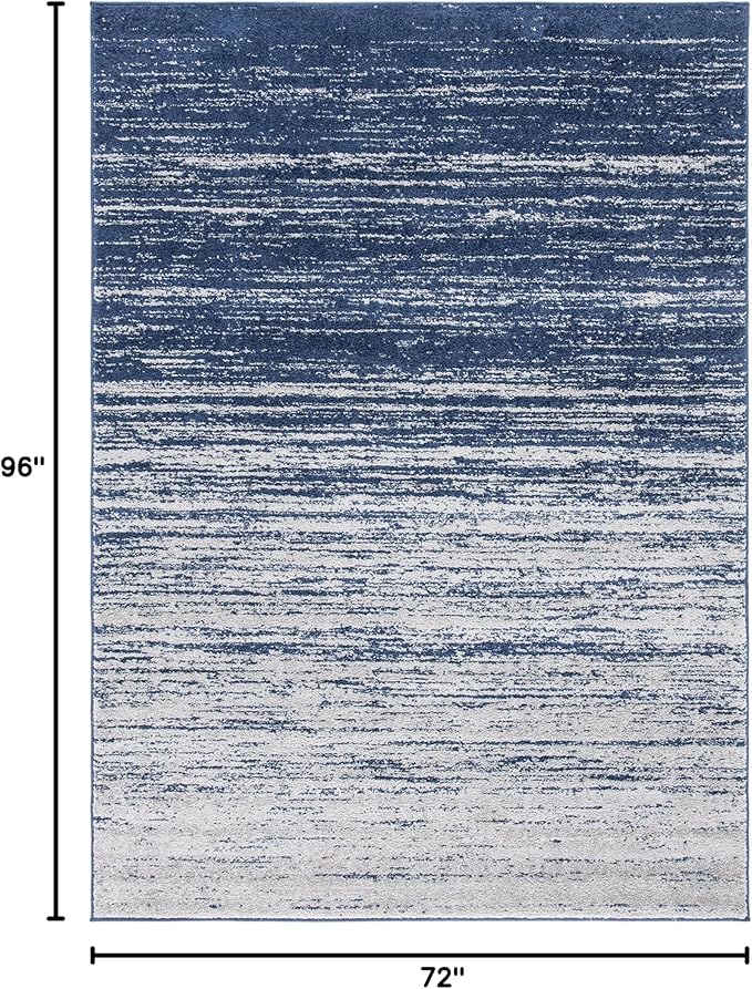 SAFAVIEH Area Rug 6x8 - Adirondack Collection - Navy & Grey, Modern Ombre Design, Non Shedding & Easy to Clean, Ideal for Living Room, Bedroom, Office, Dining Space (ADR113E)