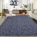 RUGSREAL 6x9 Large Bedroom Area Rug Soft Modern Area Rug for Living Room Non-Slip Stain Resistant Abstract Throw Floor Carpet Contemporary Rug Solid Color Accent Rug for Dining Room Office, Blue
