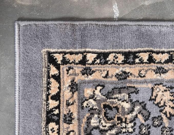 Unique Loom Sialk Hill Collection Area Rug - Washington (2' 11" x 16' 5" Runner Gray/Black)