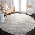 SAFAVIEH Adirondack Collection Area Rug - 4' Round, Ivory & Silver, Modern Ombre Design, Non Shedding & Easy to Clean, Ideal for Living Room, Bedroom, Office, Dining Space (ADR113B)