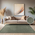 Paco Home Modern Area Rug with Raised Curved Line Pattern – Minimalist Design in Green, Size: 4' x 5'7"