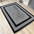 Alfa Rich 3x5 Black Washable Area Rugs for Living Room Bedroom Kitchen Dining Cotton Runner