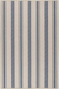 Dash and Albert Nimes Ticking Machine Washable Area Rug - 4' x 6' Neutral Stripe Washable Accent Rug - Durable, High Traffic Areas Kitchen, Mudroom, Hallways