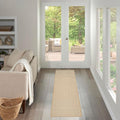 Nourison Home Courtyard Natural 2' x 6' Area Rug - Easy Clean, Non Shedding, Bed Room, Living Room, Dining Room, Kitchen (6' Runner)
