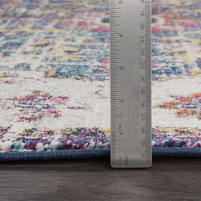 Livabliss Odelia Vintage Bohemian Runner Area Rug,2'7" x 7'3",Purple/Grey