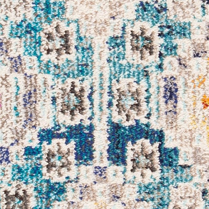 SAFAVIEH Madison Collection Accent Rug - 2'2" x 4', Dark Blue & Yellow, Boho Distressed Design, Non-Shedding & Easy Care, Ideal for High Traffic Areas in Entryway, Living Room, Bedroom (MAD418N)