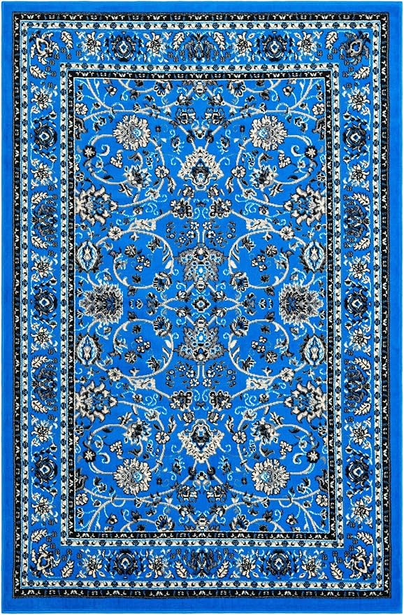 Unique Loom Sialk Hill Collection Area Rug - Washington (5' 3" x 8' Rectangle Dark Blue/Black)