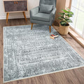 Bloom Rugs Caria Washable Non-Slip 9x12 Rug - Ivory/Black Geometric Area Rug for Living Room, Bedroom, Dining Room, and Kitchen - Exact Size: 9' x 12'