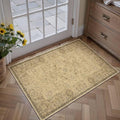 HUGEAR 2x3 Machine Washable Entryway Rugs Vintage Brown - Neutral Non Slip Stain Resistant Low Pile Aesthetic Throw Carpet Kids & Pet Friendly for Hallway Bedroom Kitchen