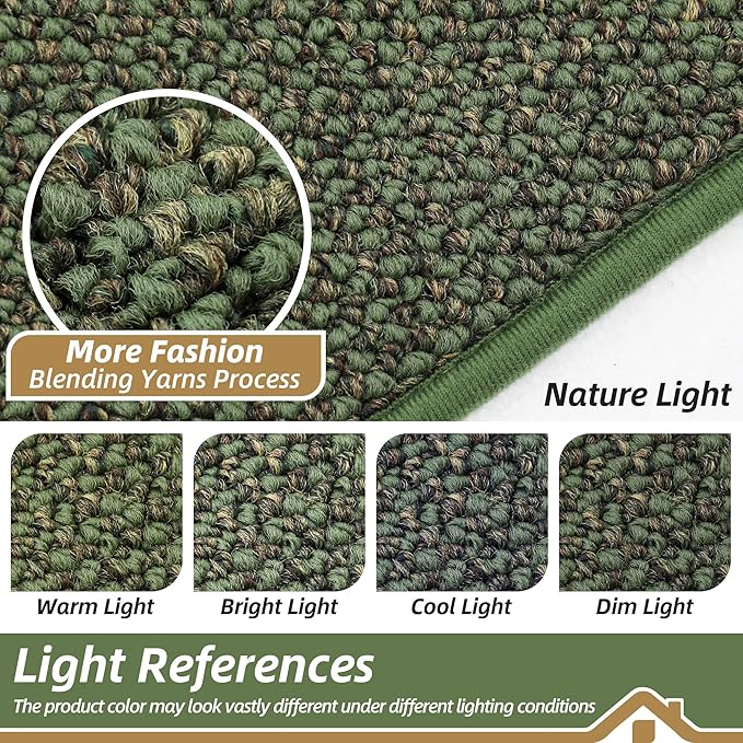 BEQHAUSE 2x3 Entryway Rug Indoor Door Mat Non-Slip Washable, Hallway Rugs Absorbent & Stain Resistant Hall Carpet Runner Rugs for Entryway, Front Door Floor Mats Laundry Room Rugs for Entry, Green